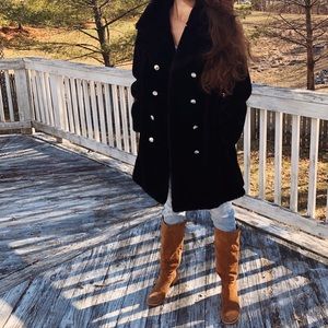 VTG Faux Fur Pea Coat